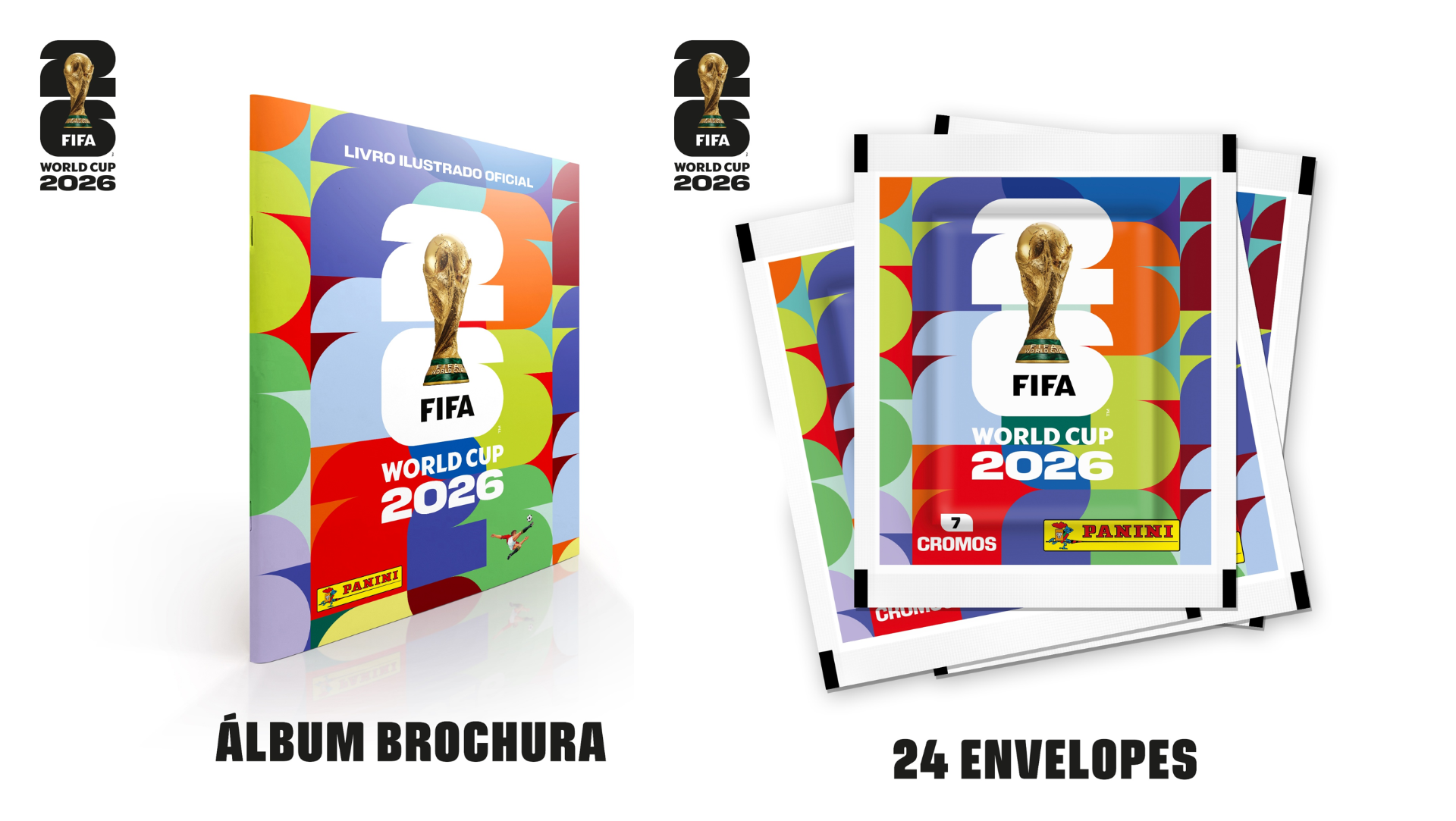 Copa Do Mundo 2026 - Álbum Capa Cartão + 24 Envelopes